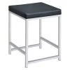 15 in. x 20.25 in. Vanity Stool with Leatherette Seat and Tubular Frame in Black by Benjara