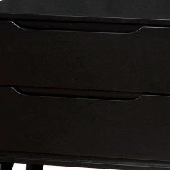 Lennart Mid Century Modern 2-Drawer Black 17 in. L x 23.63 in. W x 24 in. H Nightstand by Benjara -Cheap Benjara Store black benjara nightstands bm123112 1f 1000