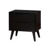 Lennart Mid Century Modern 2-Drawer Black 17 in. L x 23.63 in. W x 24 in. H Nightstand by Benjara