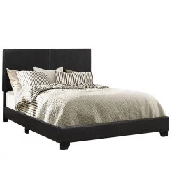 Cheap Benjara Store 12 Black Queen Size Leather Upholstered Platform Bed by Benjara