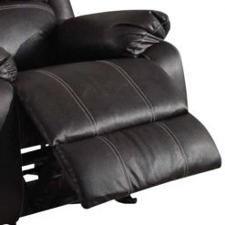 Black Metal and Leatherette Rocking Recliner with Cushioned Armrests by Benjara -Cheap Benjara Store black benjara recliners bm185728 4f 1000
