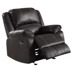 Cheap Benjara Store 28 Black Metal and Leatherette Rocking Recliner with Cushioned Armrests by Benjara