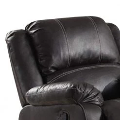Black Metal and Leatherette Rocking Recliner with Cushioned Armrests by Benjara -Cheap Benjara Store black benjara recliners bm185728 c3 1000