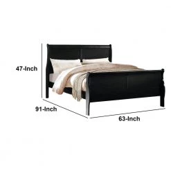 Modern Style Black Elegant Queen Size Sleigh Bed by Benjara 13 Modern Style Black Elegant Queen Size Sleigh Bed by Benjara -Cheap Benjara Store black benjara sleigh beds bm156003 44 1000