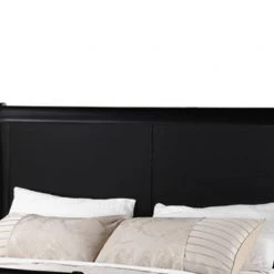 Louis Philippe Fabulous Black California King Size Bed by Benjara -Cheap Benjara Store black benjara sleigh beds bm171674 4f 1000