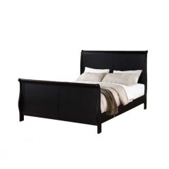 Louis Philippe Fabulous Black California King Size Bed by Benjara