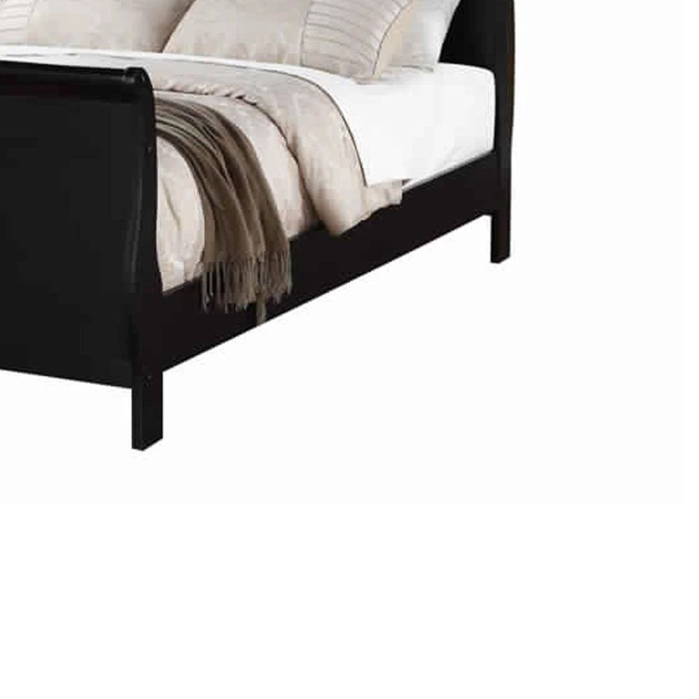 Classy Black Wooden Twin Bed by Benjara 5 Classy Black Wooden Twin Bed by Benjara - Image 5