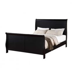 Classy Black Wooden Twin Bed by Benjara