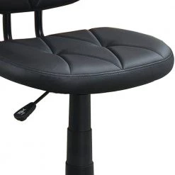 Black Leatherette Office Chair with Adjustable Height and Diamond Stitch by Benjara -Cheap Benjara Store black benjara task chairs bm266473 4f 1000