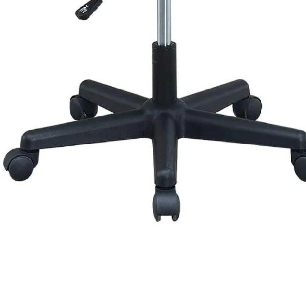 Black Fabric Office Chair with Curved Mesh Back and Padded Seat by Benjara 4 Black Fabric Office Chair with Curved Mesh Back and Padded Seat by Benjara - Image 4