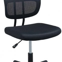 Black Fabric Office Chair with Curved Mesh Back and Padded Seat by Benjara 7 Black Fabric Office Chair with Curved Mesh Back and Padded Seat by Benjara -Cheap Benjara Store black benjara task chairs bm266475 4f 1000