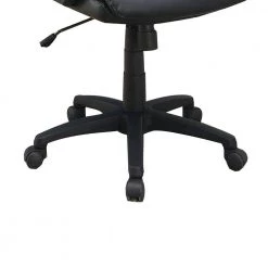 Black Leatherette Office Chair with Top Padded Back and Casters by Benjara -Cheap Benjara Store black benjara task chairs bm266479 1f 1000