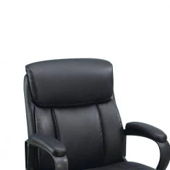 Black Leatherette Office Chair with Top Padded Back and Casters by Benjara -Cheap Benjara Store black benjara task chairs bm266479 c3 1000