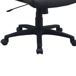 Black Leatherette Office Chair with Horizontally Tufted Padded Back by Benjara -Cheap Benjara Store black benjara task chairs bm266480 1f 1000