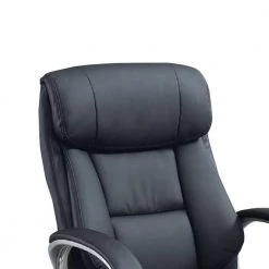 Black Leatherette Office Chair with Top Padded Back and Curved Arms by Benjara -Cheap Benjara Store black benjara task chairs bm266482 c3 1000