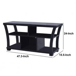 16 in. Black Wood TV Stand Fits TVs Up to 42 in. with Built-In Storage by Benjara -Cheap Benjara Store black benjara tv stands bm157869 44 1000