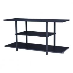 42 in. Black Composite TV Stand Fits TVs Up to 42 in. with Open Storage by Benjara