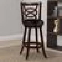Swivel 42.25 in. Black and Brown Bar Stool with Upholstered Seat (Set of 2) by Benjara -Cheap Benjara Store black cappuccino benjara bar stools bm69024 31 1000
