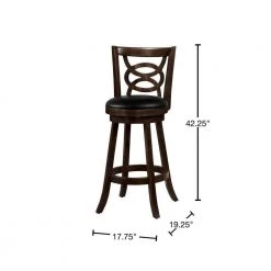 Swivel 42.25 in. Black and Brown Bar Stool with Upholstered Seat (Set of 2) by Benjara -Cheap Benjara Store black cappuccino benjara bar stools bm69024 40 1000