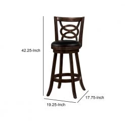 Swivel 42.25 in. Black and Brown Bar Stool with Upholstered Seat (Set of 2) by Benjara -Cheap Benjara Store black cappuccino benjara bar stools bm69024 44 1000