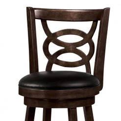 Swivel 42.25 in. Black and Brown Bar Stool with Upholstered Seat (Set of 2) by Benjara -Cheap Benjara Store black cappuccino benjara bar stools bm69024 4f 1000