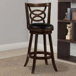 Swivel 42.25 in. Black and Brown Bar Stool with Upholstered Seat (Set of 2) by Benjara -Cheap Benjara Store black cappuccino benjara bar stools bm69024 fa 1000