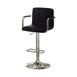 Contemporary 37.75 in Black Bar Chair With Arm by Benjara