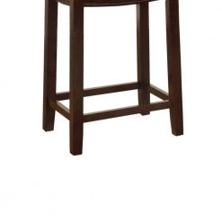 26 in. H Blue and Brown Wooden Counter Stool with Faux Leather Upholstery by Benjara -Cheap Benjara Store blue and brown benjara bar stools bm144056 c3 1000