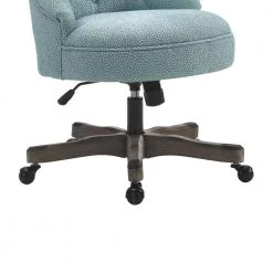 35 in. H Blue and Gray Wooden Office Chair with Textured Fabric Upholstery by Benjara -Cheap Benjara Store blue and gray benjara task chairs bm143950 1f 1000