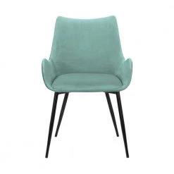 Light Blue Dining Chair with Sloped Arms and Metal Legs by Benjara -Cheap Benjara Store blue benjara dining chairs bm270421 c3 1000