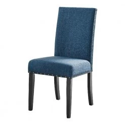 Blue 38 in. Dining Chair with Nailhead Trim (Set of 2) by Benjara -Cheap Benjara Store blue benjara dining chairs bm272079 c3 1000