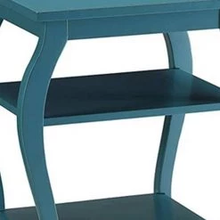 Becci 18 in. W Teal Rectangle Wooden Top End Table by Benjara -Cheap Benjara Store blue benjara end side tables bm154584 1f 1000