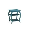 Becci 18 in. W Teal Rectangle Wooden Top End Table by Benjara