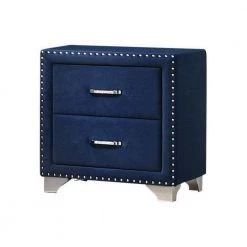 Cale 2-Drawer Blue Wooden Nightstand with Velvet Upholstered and Nailhead ( 26.25 in. H x 21 in. W x 18 in. L) by Benjara 13 Cale 2-Drawer Blue Wooden Nightstand with Velvet Upholstered and Nailhead ( 26.25 in. H x 21 in. W x 18 in. L) by Benjara -Cheap Benjara Store blue benjara nightstands bm280481 31 1000