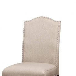 Brown and Beige Fabric Seat Counter Height Chair with Turned Legs (Set of 2) by Benjara -Cheap Benjara Store brown and beige benjara dining chairs bm131183 4f 1000