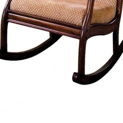 Brown and Beige Fabric Upholstered Rocking Chair with Padded Armrests by Benjara -Cheap Benjara Store brown and beige benjara rockers gliders ottomans bm131914 1f 1000