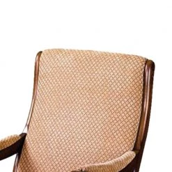 Brown and Beige Fabric Upholstered Rocking Chair with Padded Armrests by Benjara -Cheap Benjara Store brown and beige benjara rockers gliders ottomans bm131914 c3 1000