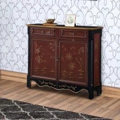 Brown and Black Storage Cabinet with 2-Doors and 2-Drawers by Benjara -Cheap Benjara Store brown and black benjara accent cabinets bm232489 31 1000