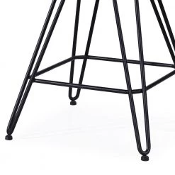 37 in. H Taupe Brown and Black Leather Counter Height Stool with Metal Hairpin Legs (Set of 2) by Benjara -Cheap Benjara Store brown and black benjara bar stools bm187623 1f 1000