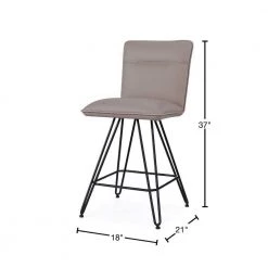 37 in. H Taupe Brown and Black Leather Counter Height Stool with Metal Hairpin Legs (Set of 2) by Benjara -Cheap Benjara Store brown and black benjara bar stools bm187623 40 1000