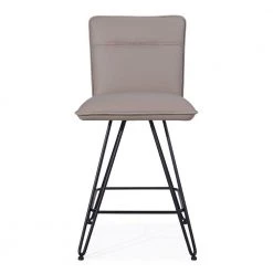 37 in. H Taupe Brown and Black Leather Counter Height Stool with Metal Hairpin Legs (Set of 2) by Benjara -Cheap Benjara Store brown and black benjara bar stools bm187623 c3 1000