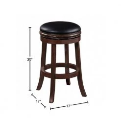 Sabi 30 in. Brown and Black Backless Solid Wood Swivel Counter Stool with Faux Leather Seat by Benjara 11 Sabi 30 in. Brown and Black Backless Solid Wood Swivel Counter Stool with Faux Leather Seat by Benjara -Cheap Benjara Store brown and black benjara bar stools bm274235 40 1000
