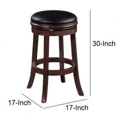 Sabi 30 in. Brown and Black Backless Solid Wood Swivel Counter Stool with Faux Leather Seat by Benjara 15 Sabi 30 in. Brown and Black Backless Solid Wood Swivel Counter Stool with Faux Leather Seat by Benjara -Cheap Benjara Store brown and black benjara bar stools bm274235 44 1000