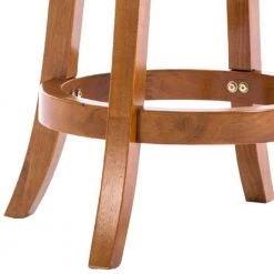 Sabi 37.5 in. Brown and Black High Back Solid Wood Swivel Counter Stool with Faux Leather Seat by Benjara -Cheap Benjara Store brown and black benjara bar stools bm274236 1f 1000