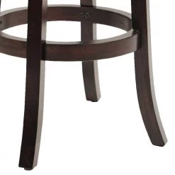 Kim 43.5 in. Espresso Brown and Black High Back Solid Wood Swivel Bar Stool with Bonded Leather Seat by Benjara -Cheap Benjara Store brown and black benjara bar stools bm274336 1f 1000