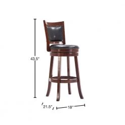 Sabi 43.5 in. Brown and Black High Back Solid Wood Swivel Counter Stool with Faux Leather Seat by Benjara 10 Sabi 43.5 in. Brown and Black High Back Solid Wood Swivel Counter Stool with Faux Leather Seat by Benjara -Cheap Benjara Store brown and black benjara bar stools bm274354 40 1000