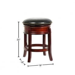 Sabi 25 in. Brown and Black Backless Solid Wood Swivel Counter Stool with Faux Leather Seat by Benjara 11 Sabi 25 in. Brown and Black Backless Solid Wood Swivel Counter Stool with Faux Leather Seat by Benjara -Cheap Benjara Store brown and black benjara bar stools bm274358 40 1000