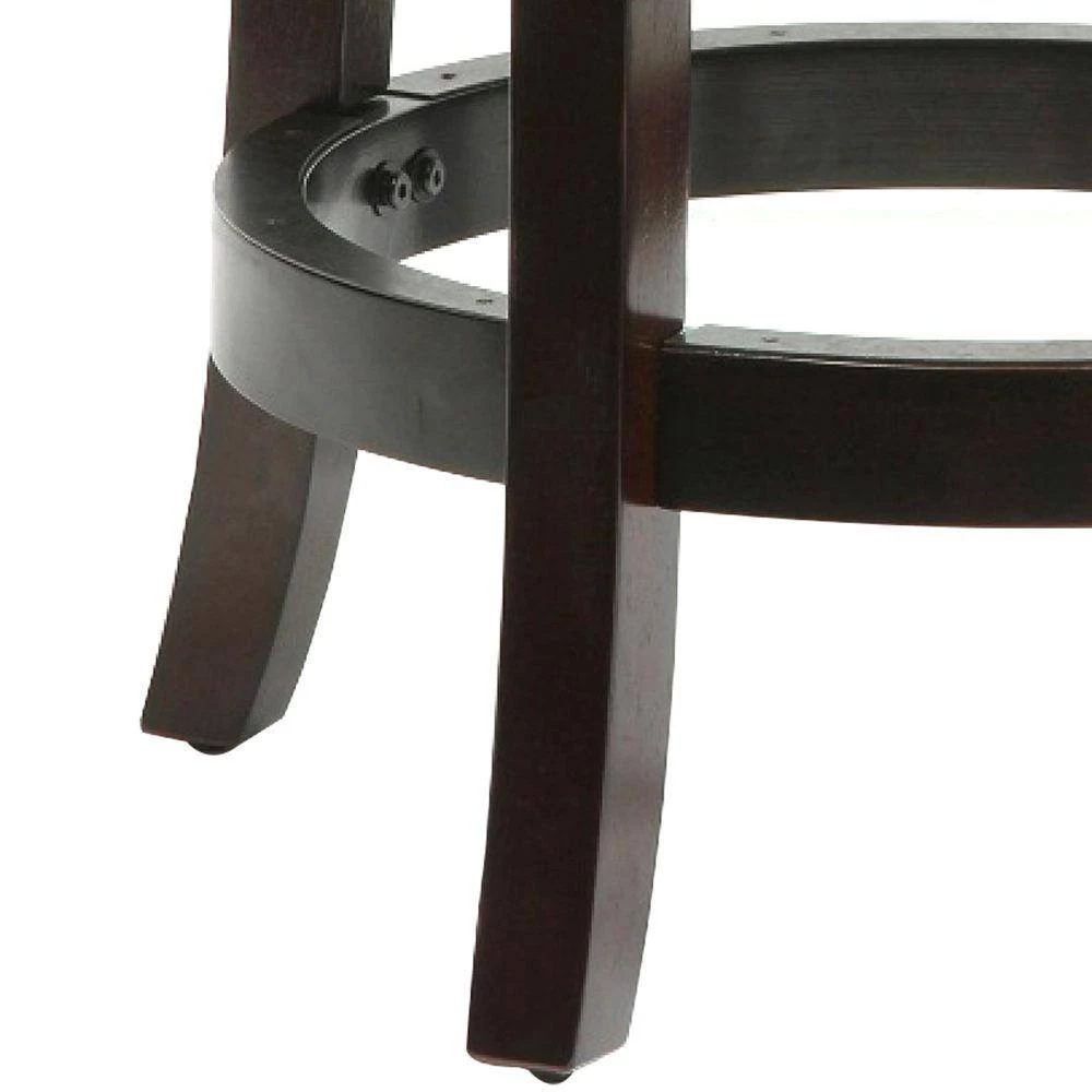 25 in. Brown and Black Solid Wood Faux Leather Swivel Counter Stool by Benjara 6 25 in. Brown and Black Solid Wood Faux Leather Swivel Counter Stool by Benjara - Image 6