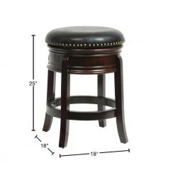 25 in. Brown and Black Solid Wood Faux Leather Swivel Counter Stool by Benjara 11 25 in. Brown and Black Solid Wood Faux Leather Swivel Counter Stool by Benjara -Cheap Benjara Store brown and black benjara bar stools bm274361 40 1000