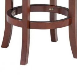 Sabi 30 in. Brown and Black Backless Solid Wood Swivel Counter Stool with Faux Leather Seat by Benjara -Cheap Benjara Store brown and black benjara bar stools bm274364 1f 1000